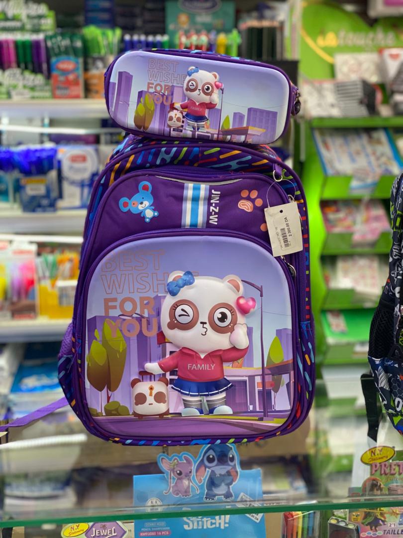 حقيبة ظهر مدرسية من البوليستر للكتب واللوازم المدرسية - الصورة 4